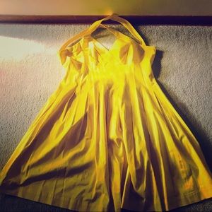 Canary yellow dress.